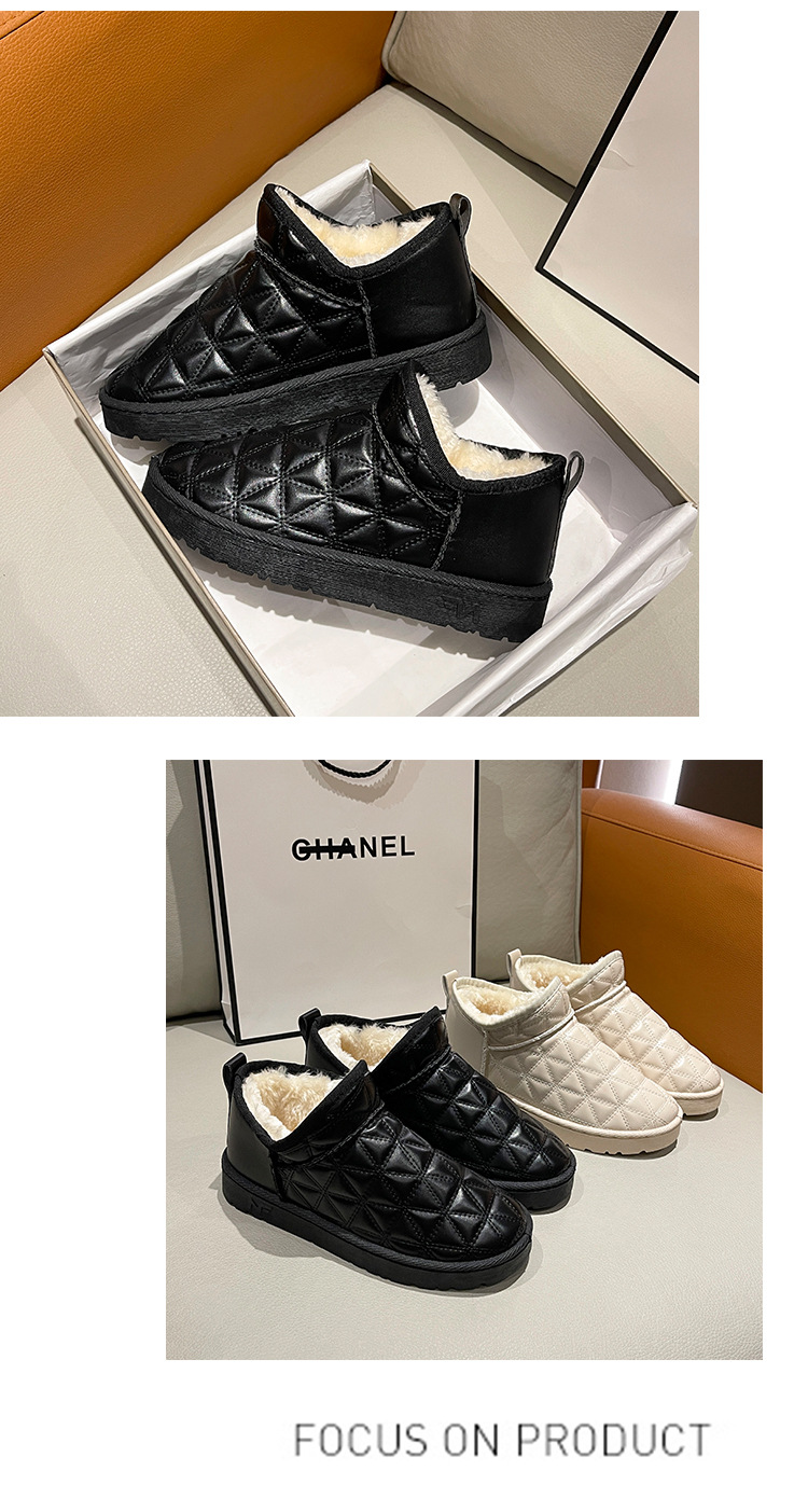 Internet Celebrity Short Waterproof Snow Boots Women's Korean Ins Fashion Velvet Thickened Cotton Boots Fashion Casual Student Booties Women