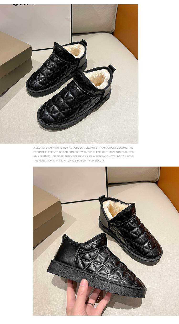 Internet Celebrity Short Waterproof Snow Boots Women's Korean Ins Fashion Velvet Thickened Cotton Boots Fashion Casual Student Booties Women
