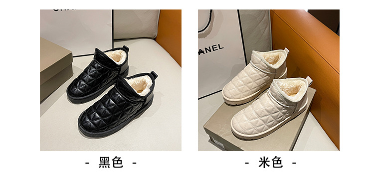 Internet Celebrity Short Waterproof Snow Boots Women's Korean Ins Fashion Velvet Thickened Cotton Boots Fashion Casual Student Booties Women