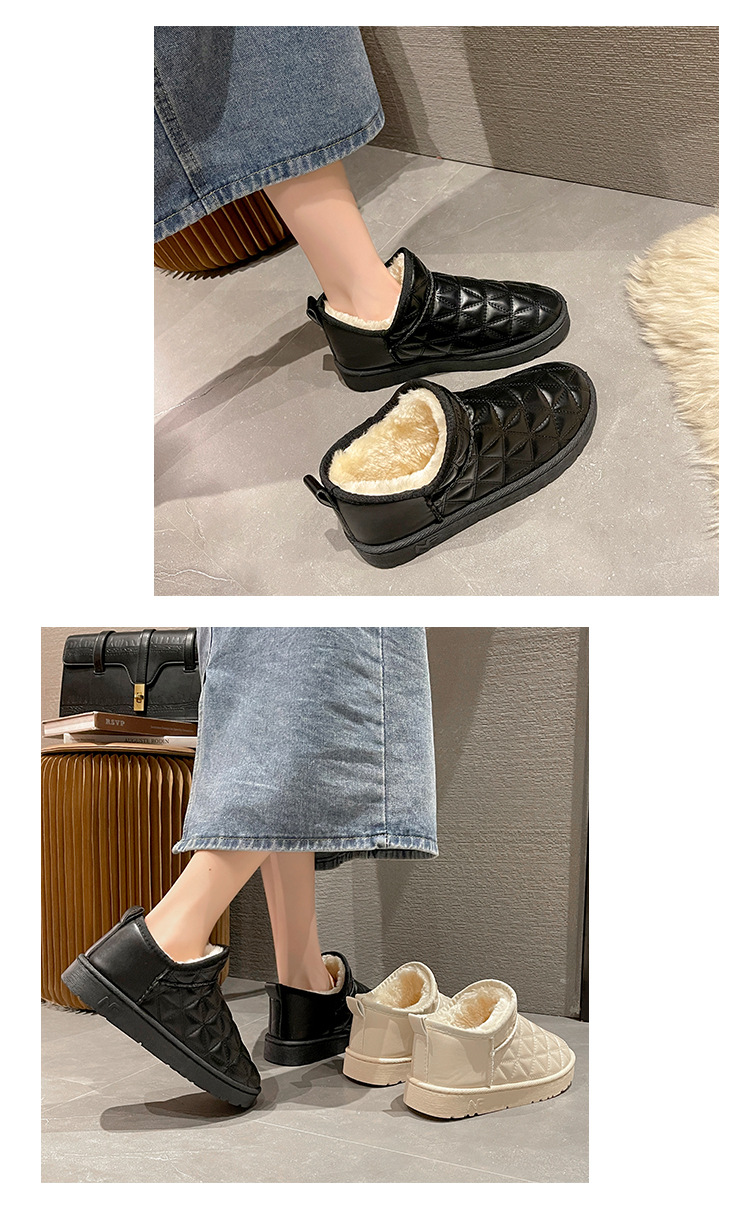 Internet Celebrity Short Waterproof Snow Boots Women's Korean Ins Fashion Velvet Thickened Cotton Boots Fashion Casual Student Booties Women