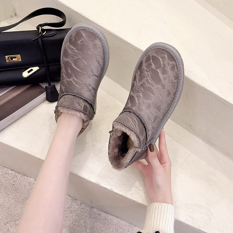 2021autumn and Winter New Waterproof Snow Boots Women&#039;s Velvet Short Boots Ding Cotton Shoes Women&#039;s Korean-Style Students Warm-Keeping Boots
