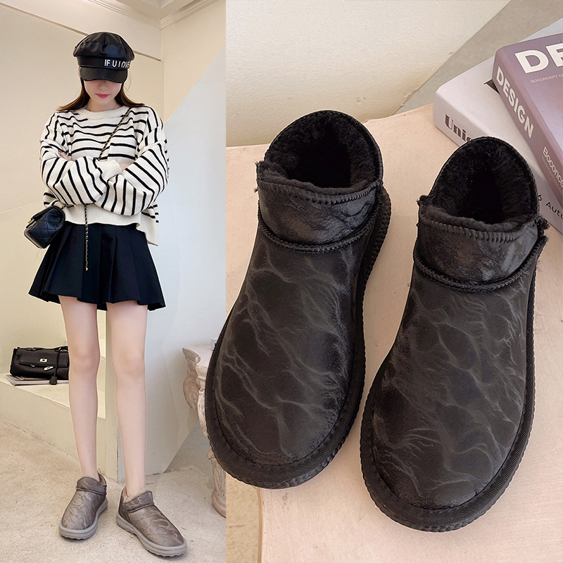 2021autumn and Winter New Waterproof Snow Boots Women&#039;s Velvet Short Boots Ding Cotton Shoes Women&#039;s Korean-Style Students Warm-Keeping Boots