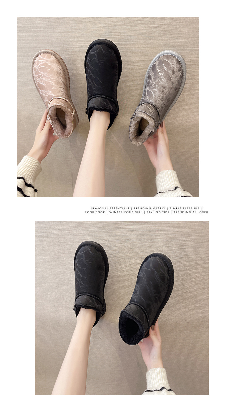 2021autumn and Winter New Waterproof Snow Boots Women's Velvet Short Boots Ding Cotton Shoes Women's Korean-Style Students Warm-Keeping Boots