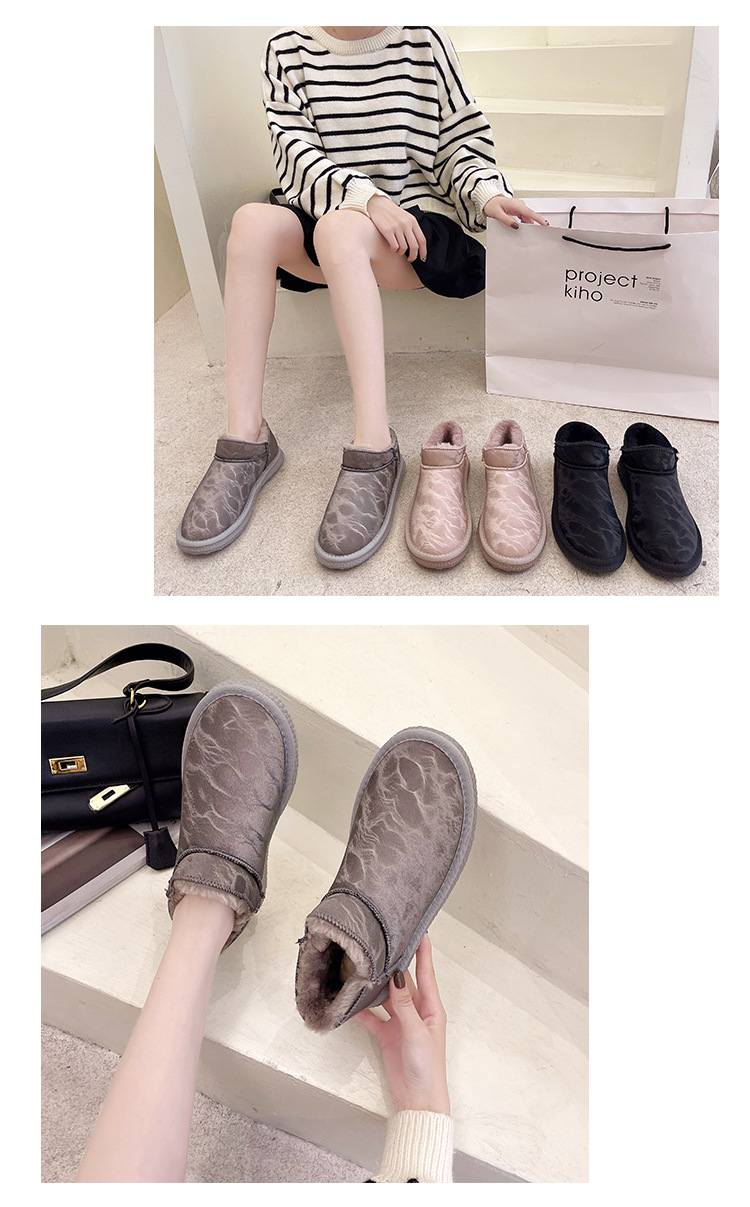 2021autumn and Winter New Waterproof Snow Boots Women's Velvet Short Boots Ding Cotton Shoes Women's Korean-Style Students Warm-Keeping Boots