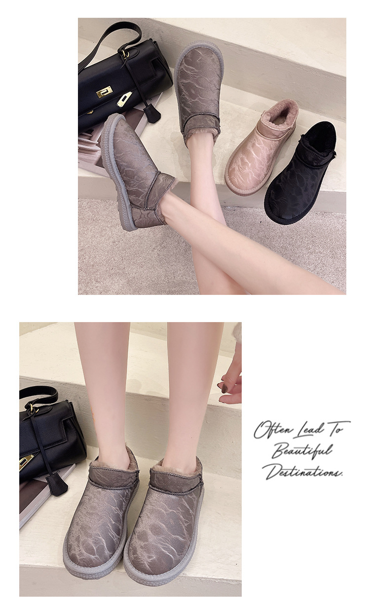 2021autumn and Winter New Waterproof Snow Boots Women's Velvet Short Boots Ding Cotton Shoes Women's Korean-Style Students Warm-Keeping Boots