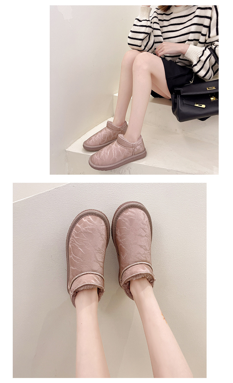 2021autumn and Winter New Waterproof Snow Boots Women's Velvet Short Boots Ding Cotton Shoes Women's Korean-Style Students Warm-Keeping Boots