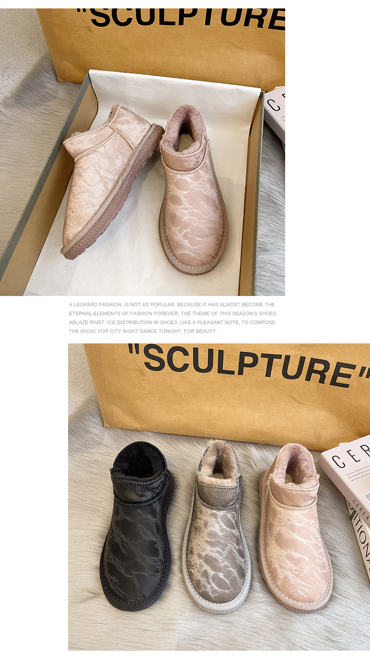 2021autumn and Winter New Waterproof Snow Boots Women's Velvet Short Boots Ding Cotton Shoes Women's Korean-Style Students Warm-Keeping Boots