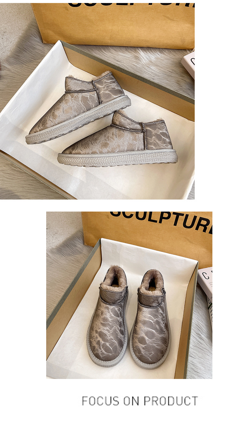 2021autumn and Winter New Waterproof Snow Boots Women's Velvet Short Boots Ding Cotton Shoes Women's Korean-Style Students Warm-Keeping Boots