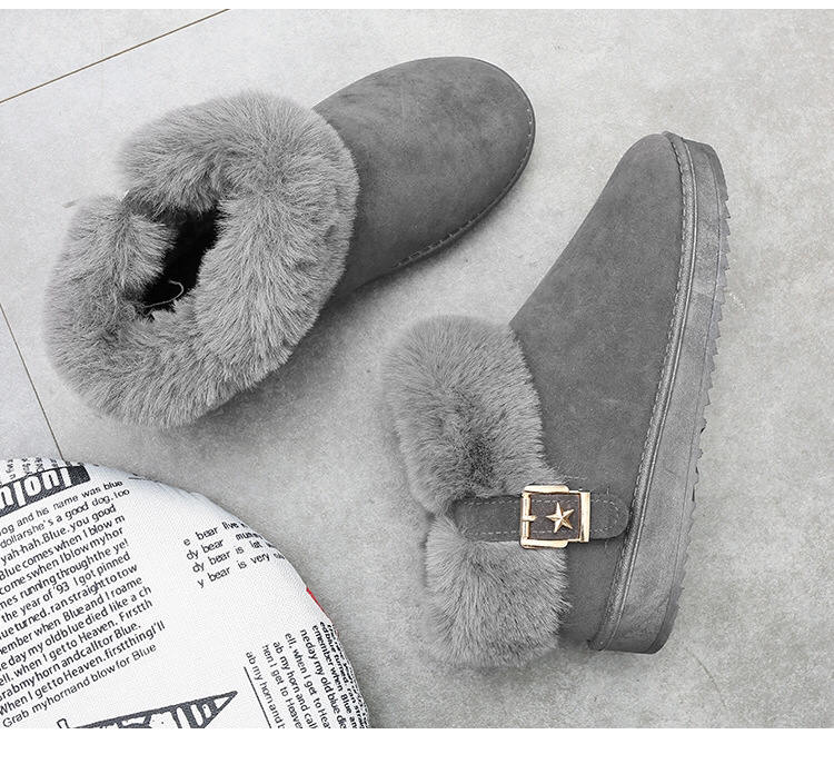 2020 Autumn and Winter New Rhinestone Buckle Women's Cotton Shoes Export Fashion Snow Boots Mid-Calf Length Thermal Boots 2020 Autumn and Winter New Rhinestone Buckle Women's Cotton Shoes Export Fashion Snow Boots Mid-Calf Length Thermal Boots