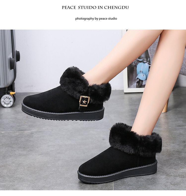 2020 Autumn and Winter New Rhinestone Buckle Women's Cotton Shoes Export Fashion Snow Boots Mid-Calf Length Thermal Boots 2020 Autumn and Winter New Rhinestone Buckle Women's Cotton Shoes Export Fashion Snow Boots Mid-Calf Length Thermal Boots