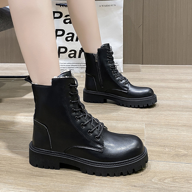 Dr. Martens Boots Women&#039;s 2020 Autumn and Winter New Thick-Soled Women&#039;s Short Boots British Style Lace-up Snow Boots Boots Women&#039;s Cotton Boots