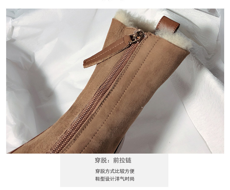 New Matte Leather Thick-Soled Korean-Style Mid-Calf High-Top round Head Ankle Boots Fur Snow Boots for Women New Matte Leather Thick-Soled Korean-Style Mid-Calf High-Top round Head Ankle Boots Fur Snow Boots for Women