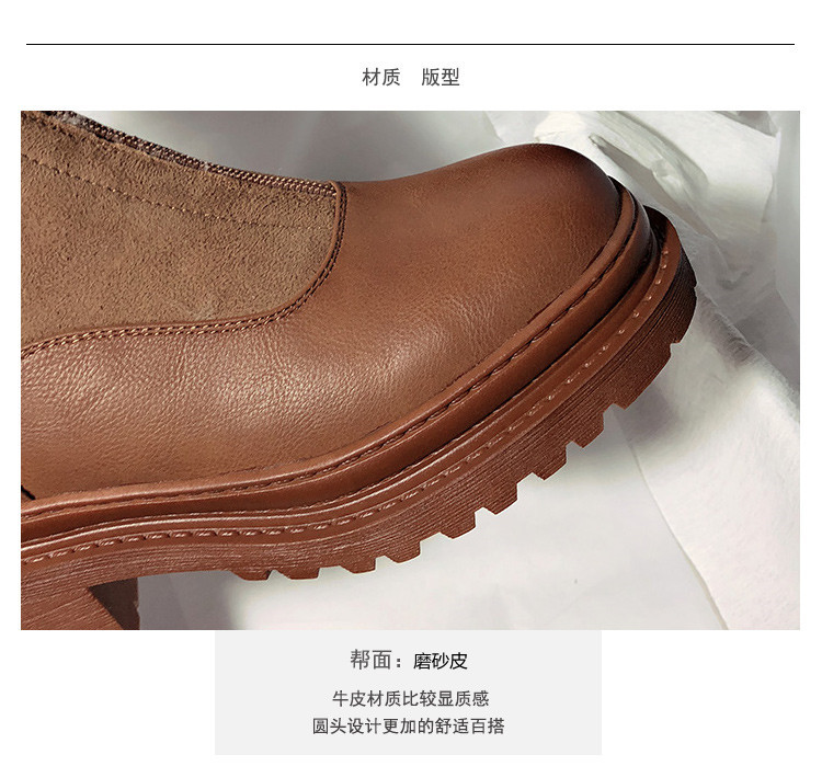 New Matte Leather Thick-Soled Korean-Style Mid-Calf High-Top round Head Ankle Boots Fur Snow Boots for Women New Matte Leather Thick-Soled Korean-Style Mid-Calf High-Top round Head Ankle Boots Fur Snow Boots for Women