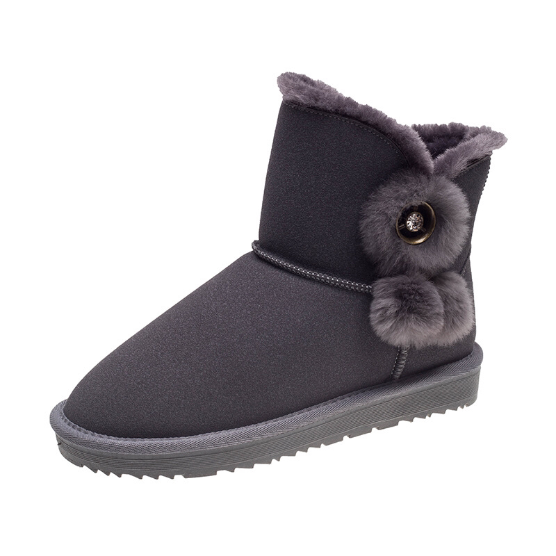 Foreign Trade 2020 Winter Insulated Cotton-Padded Shoes Soft Bottom Waterproof Middle Tube Big Cotton Shoes Real Fur Mouth Handmade Snow Boots for Women