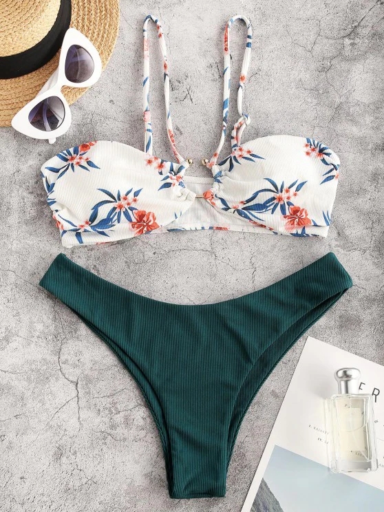 Swimsuit Foreign Trade Swimwear Bikini European and American Swimsuit Color Block Split Swimsuit Sexy Bikini Bikini