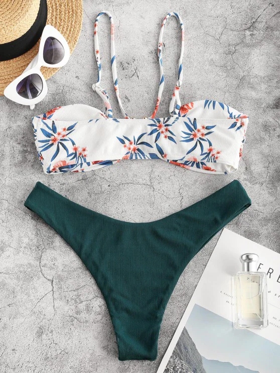 Swimsuit Foreign Trade Swimwear Bikini European and American Swimsuit Color Block Split Swimsuit Sexy Bikini Bikini