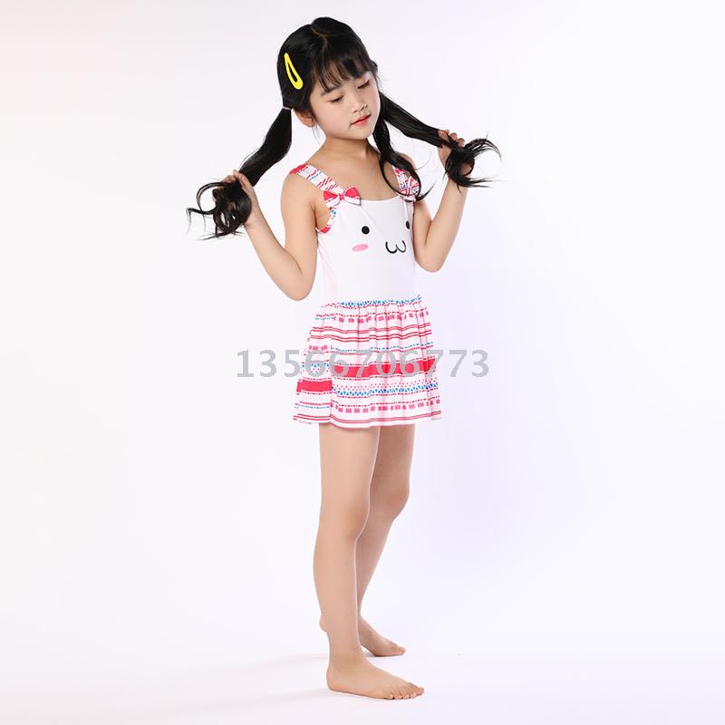 New children's swimwear fashion little fresh girls one-piece swimwear lovely princess skirt swimwear wholesale
