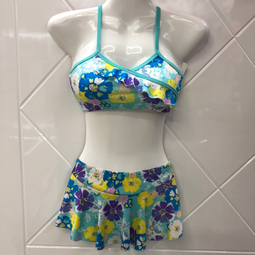 Children's Swimsuit Foreign Trade Bikini Printing Two-Piece with Sequined Two-Piece Set Children's Swimwear Factory Direct Sales