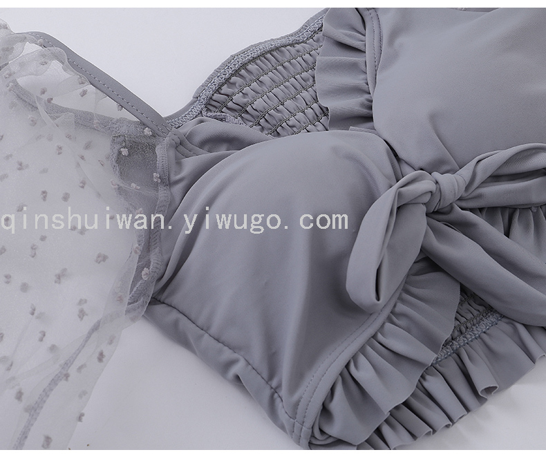 Swimwear Women's Fashion Lace One-Sleeve Swimsuit Fashion Split Beachwear Winter Hot Spring Swimsuit Swimwear Women's Fashion Lace One-Sleeve Swimsuit Fashion Split Beachwear Winter Hot Spring Swimsuit