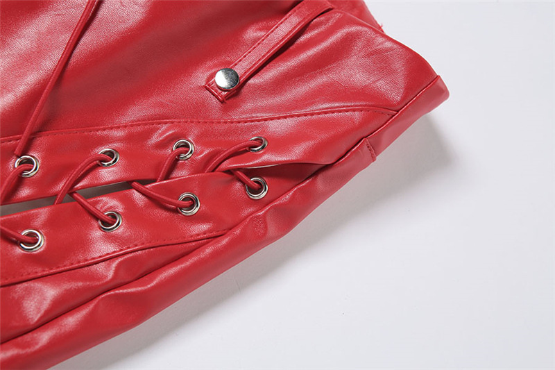 2021 European and American Fashion & Trend Women's New High Waist Hollow-out Strap Straight Ankle Tied Slim Fit Slim and Sexy Leather Pants 2021 European and American Fashion & Trend Women's New High Waist Hollow-out Strap Straight Ankle Tied Slim Fit Slim and Sexy Leather Pants