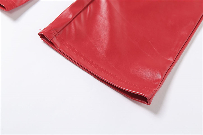2021 European and American Fashion & Trend Women's New High Waist Hollow-out Strap Straight Ankle Tied Slim Fit Slim and Sexy Leather Pants 2021 European and American Fashion & Trend Women's New High Waist Hollow-out Strap Straight Ankle Tied Slim Fit Slim and Sexy Leather Pants