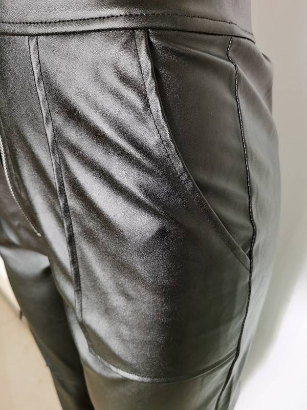 New Autumn and Winter Casual Pants F8257 Spot European and American Amazon Fashion Multiple Pocket Casual Pants Casual Leather Pants