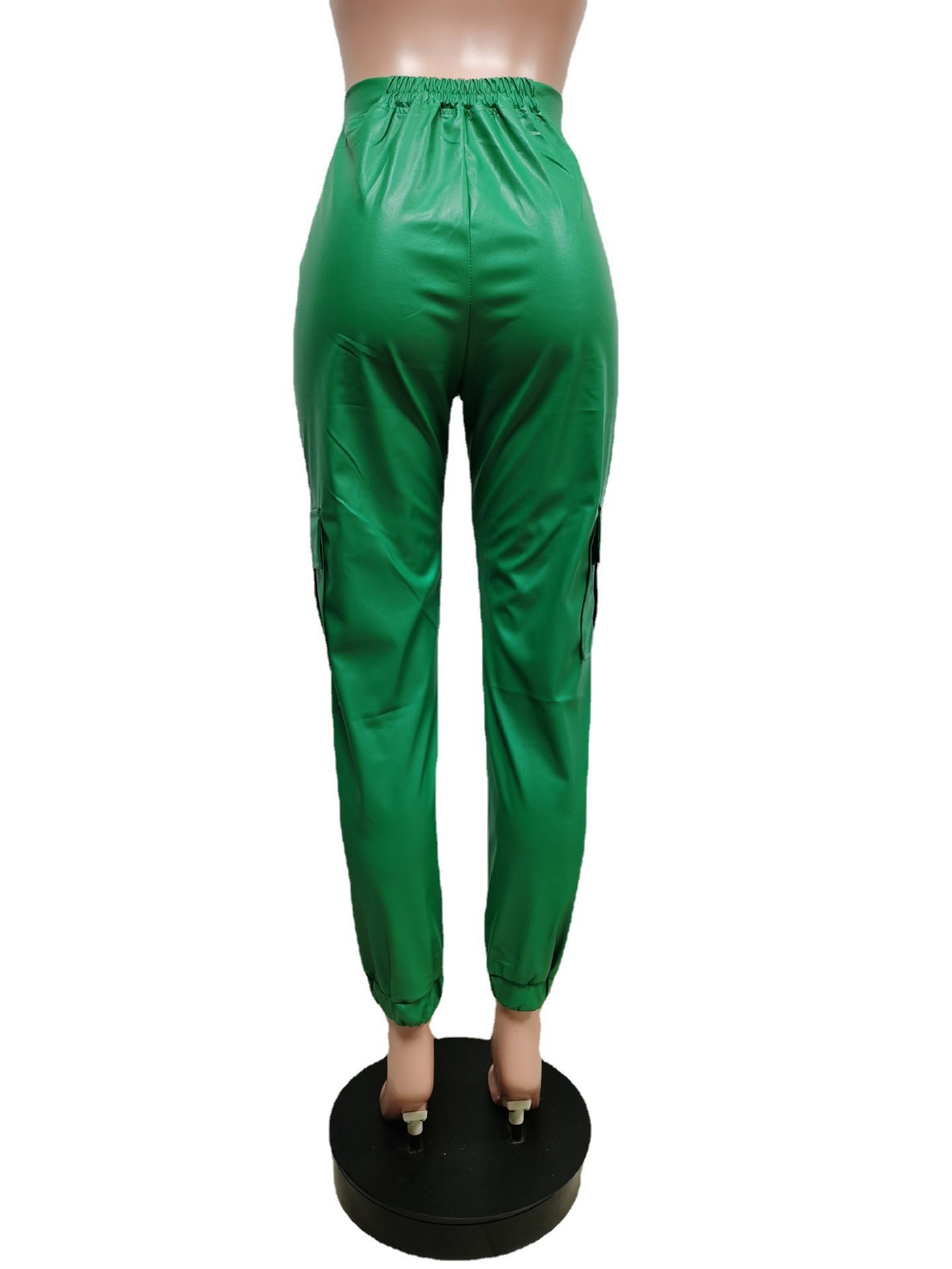 New Autumn and Winter Casual Pants F8257 Spot European and American Amazon Fashion Multiple Pocket Casual Pants Casual Leather Pants