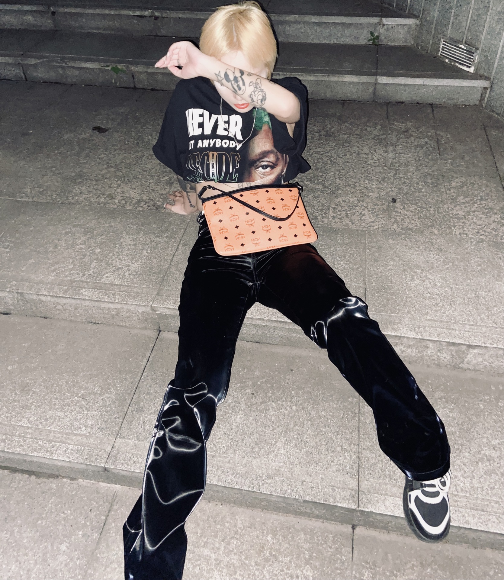 2022 Spring New Niche Design Liquid Future Light Sense Leather Pants Women's European and American High Waist Straight Casual Trousers