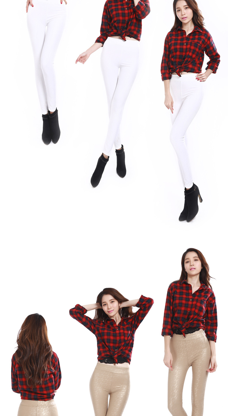 Korean rose pattern imitation leather pants matte leather pants stretch ladies feet