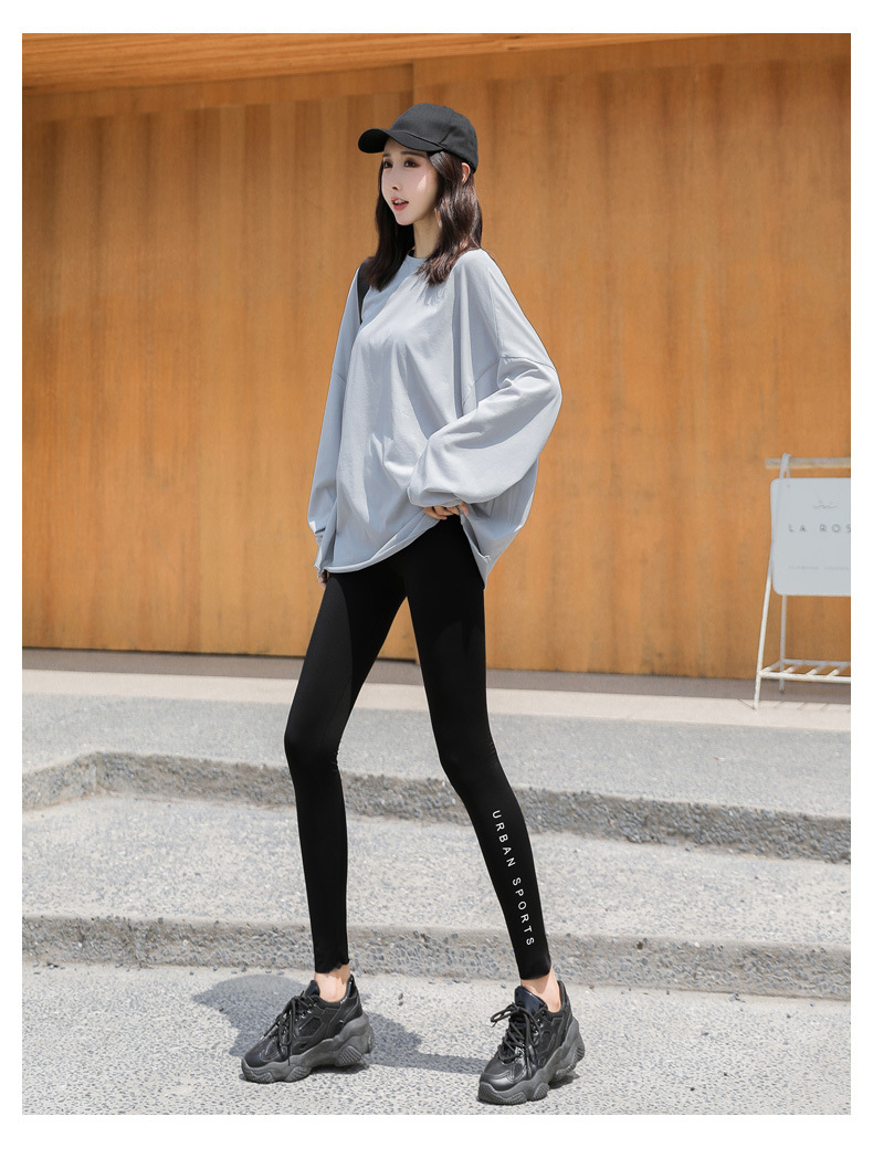 202 New Velvet Padded Leggings Women's Outer Wear Autumn and Winter Shark Leather Pants Thickened Cropped Barbie Skinny Yoga Pants