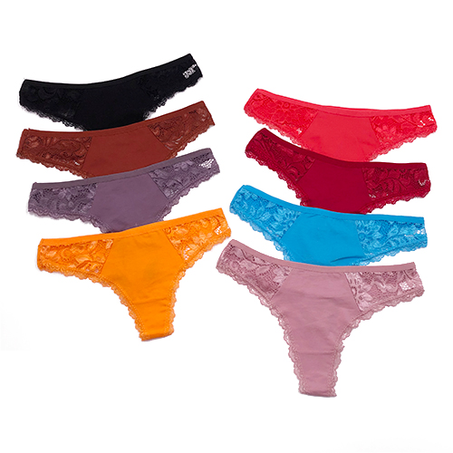 Pure Cotton European and American Sexy T-Back Women's Mid-Low Waist Women's Comfortable Breathable T Shape Underwear Simple Women's T-Back