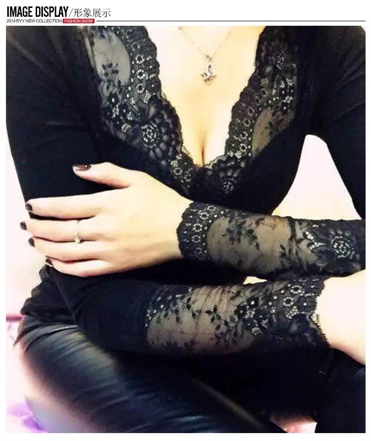 Lace v-neck, 37c thermostatic thermal underwear, women's thin cotton sweater with sole, shape-fitting blouse