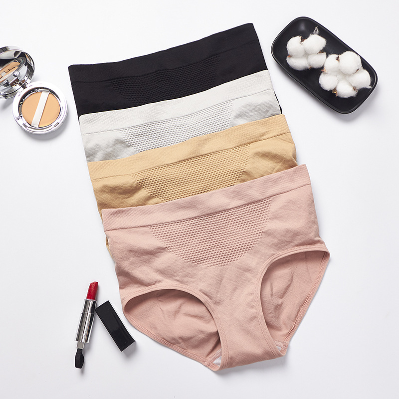 Wechat business hot style honeycomb warm palace 3D super elastic seamless buttock lift shape abdominal waist underwear female cotton crotch briefs
