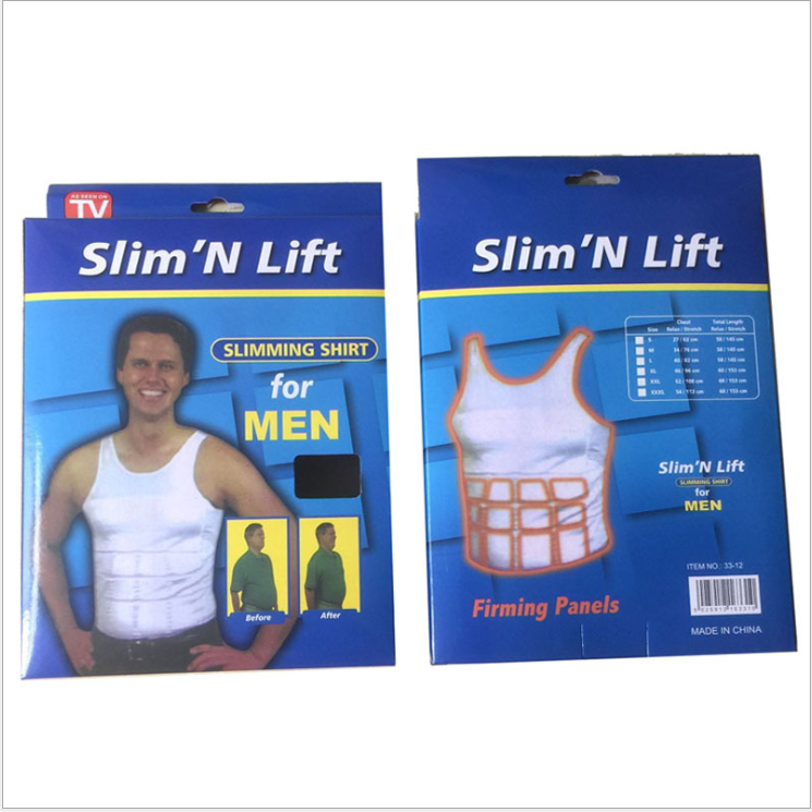 Amazon Hot Sale Men&#039;s Body Shape Vest Slim N Lift TV Shopping Waist Girdling Belly Contraction Underwear T