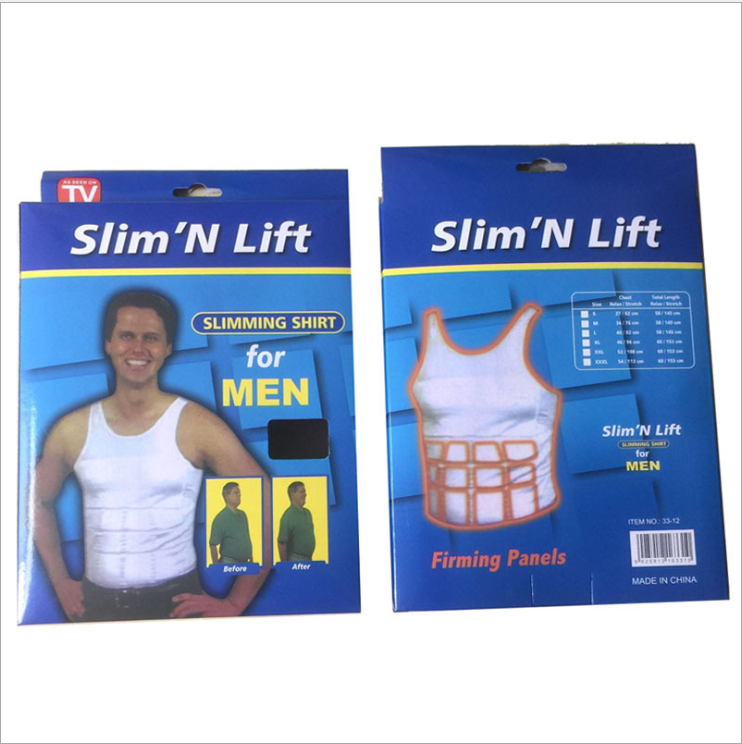 Amazon Hot Sale Men&#039;s Body Shape Vest Slim N Lift TV Shopping Waist Girdling Belly Contraction Underwear T