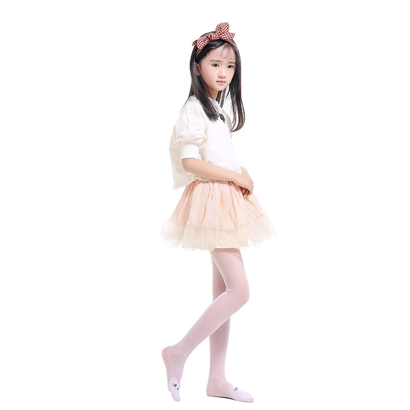 1023. Summer Ultra-Thin Children's Stockings Pantyhose Girls' Cute Cartoon Cat Triangle Snagging Resistant Stockings