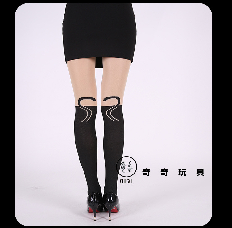 European and American Fashion Lady Sexy Attractive Black Cat Printing High Waist Stockings Pantyhose Stockings Factory Wholesale European and American Fashion Lady Sexy Attractive Black Cat Printing High Waist Stockings Pantyhose Stockings Factory Wholesale