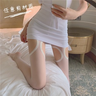 Black Silk Stockings Women's Letter Printing Flocking Rhinestone Thin Internet Celebrity Ins New Pantyhose Anti-Snagging Arbitrary Cut