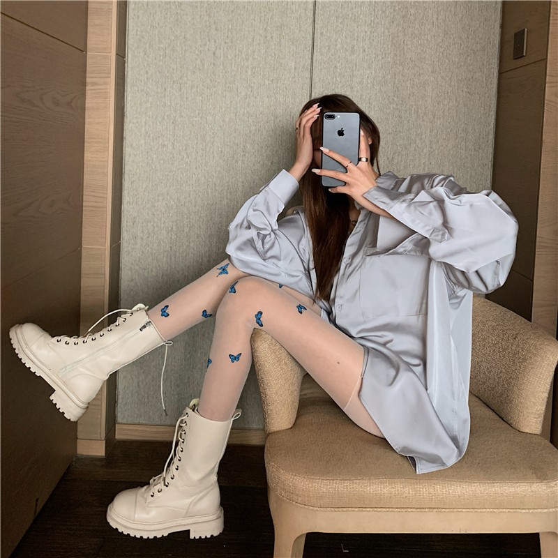 Black Silk Stockings Women's Letter Printing Flocking Rhinestone Thin Internet Celebrity Ins New Pantyhose Anti-Snagging Arbitrary Cut