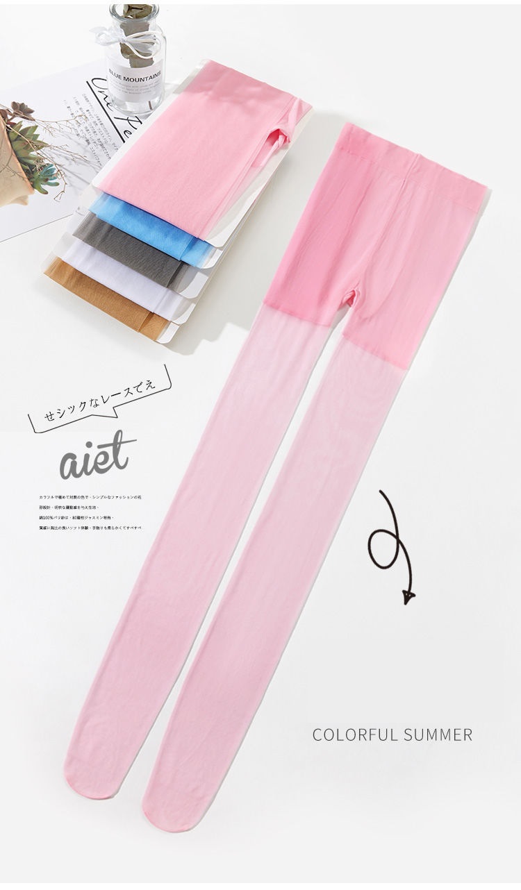 2025 Color Stockings Women's Anti-Snagging Transparent Candy Color Pantyhose Ultra-Thin White Leggings