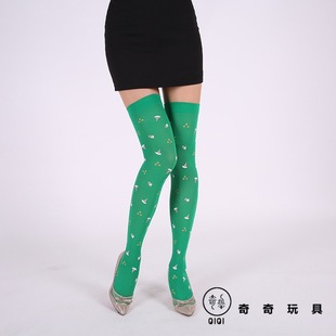 Cross the border for festive party costumes and props striped socks Halloween, Christmas rainbow COS pantyhose silk stockings