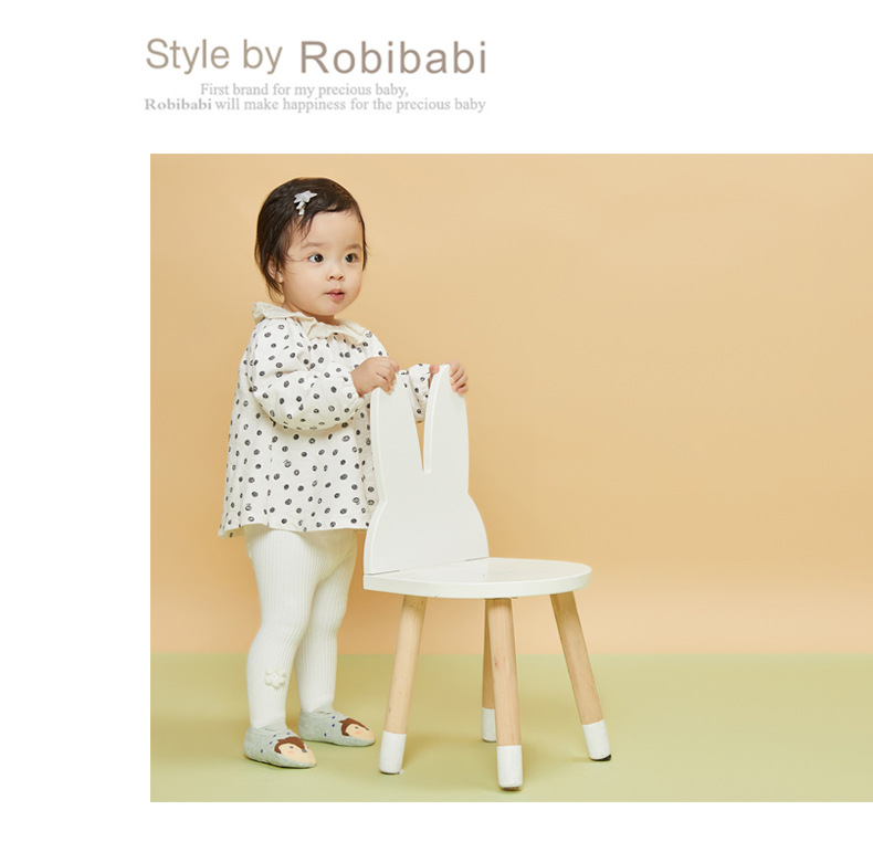 Korean version of dish cotton double-needle vertical strip leggings for children children children socks flower button pantyhose