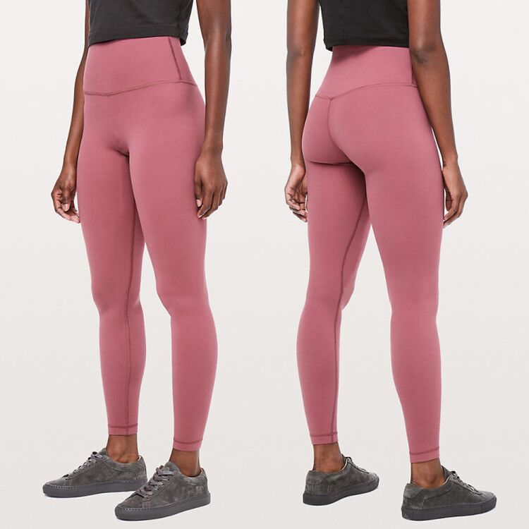 Lulu Yoga Clothes Peach Hip Raise Sportswear Fitness Trousers No Embarrassment Line Nude Feel High Waist Tight Yoga Pants