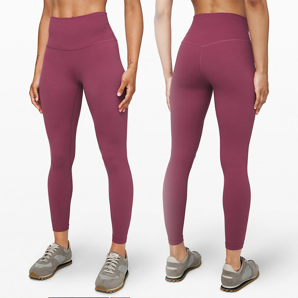 Lulu Yoga Clothes Peach Hip Raise Sportswear Fitness Trousers No Embarrassment Line Nude Feel High Waist Tight Yoga Pants