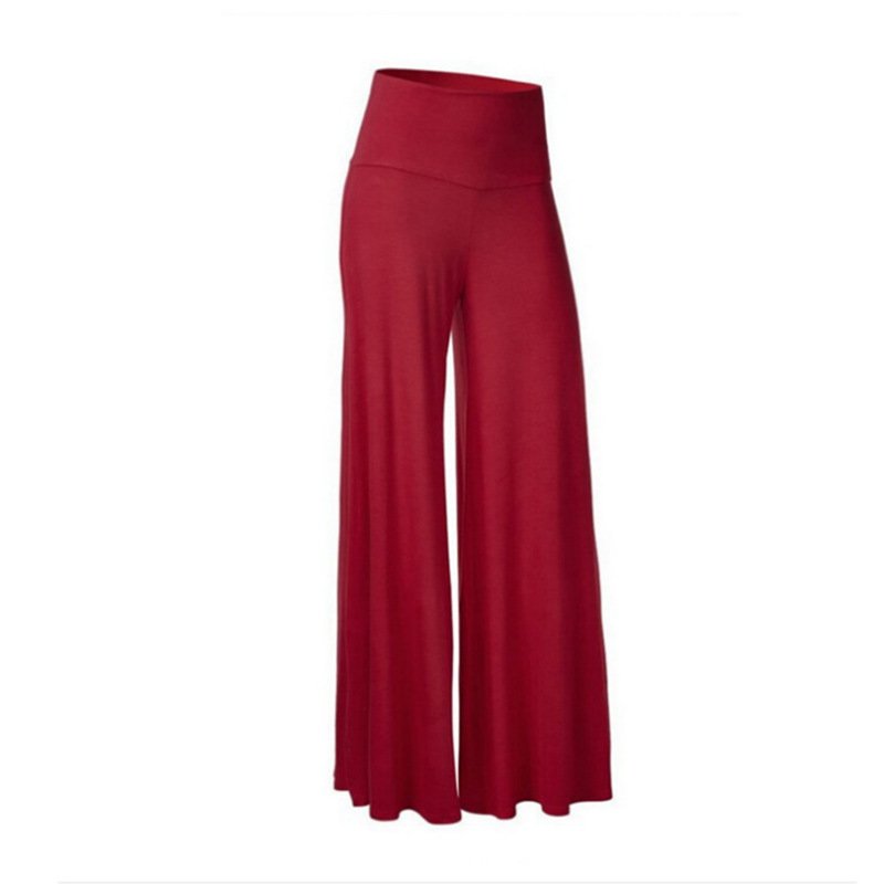 2020 Autumn New Hot Sale Foreign Trade Solid Color Wide Leg Trousers Tight Yoga Trousers Fitness Baggy Pants