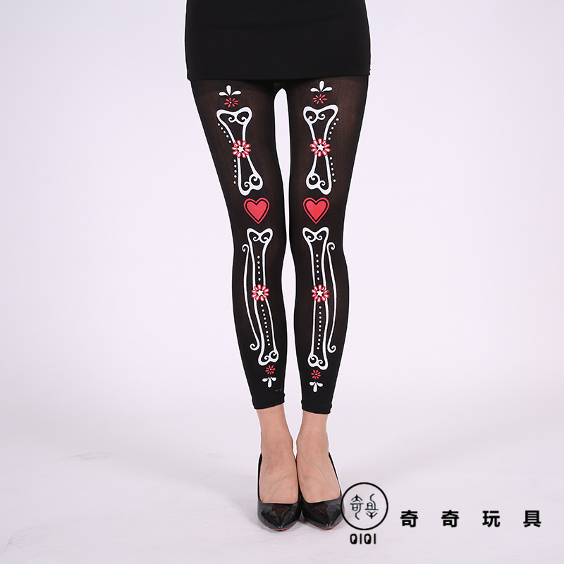 Halloween skeleton print pantyhose party Halloween masquerade role play leg bone stockings