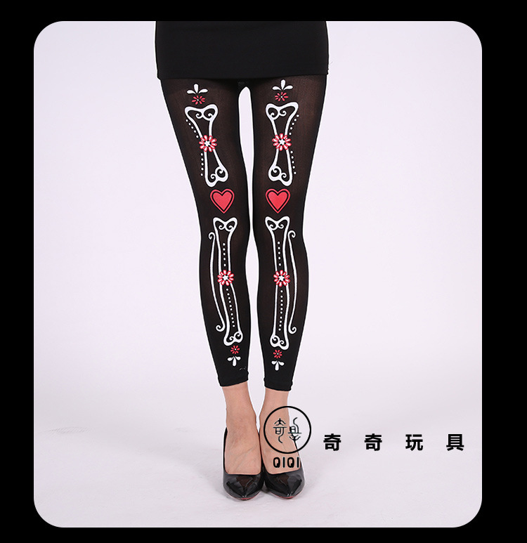 Halloween skeleton print pantyhose party Halloween masquerade role play leg bone stockings