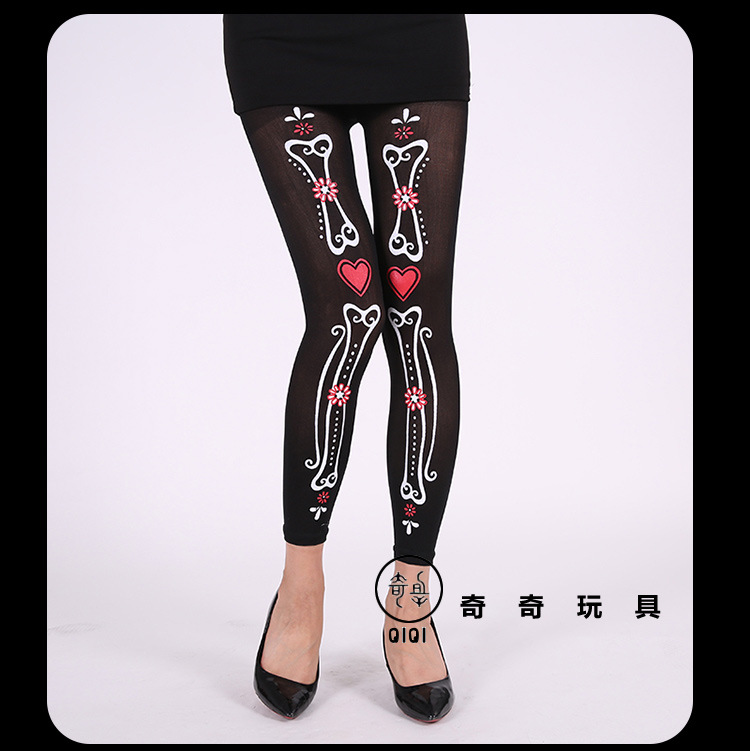 Halloween skeleton print pantyhose party Halloween masquerade role play leg bone stockings
