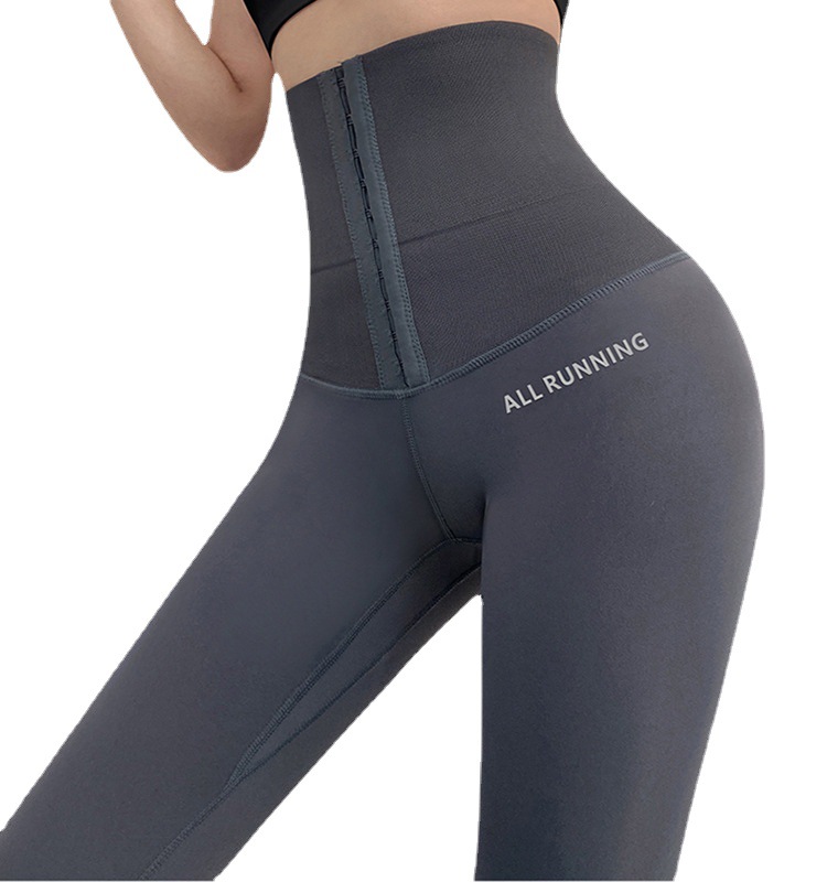 High Waist Tight plus Size Breasted Fitness Pants Women&#039;s Outer Wear Shark Skin Leggings Sports Hip-Lift and Belly Shaping Yoga Trousers