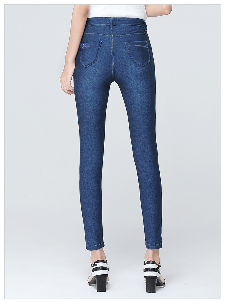 Women's Pants Summer Ice Silk Thin Jeans Women's Ankle Tight High Waist Stretch Pencil Trousers One Piece Dropshipping 1368
